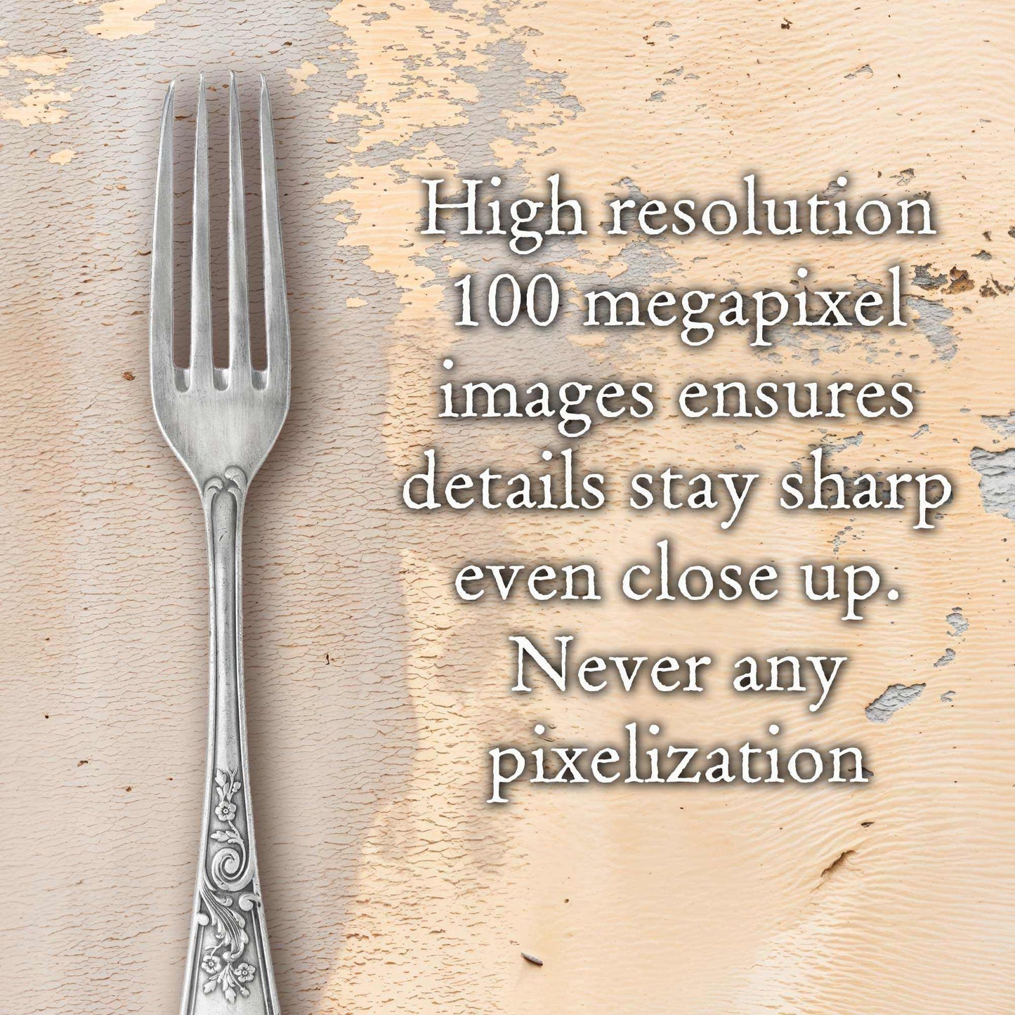 Vintage Stucco high-resolution textured background with fork, ideal for warm, organic photography.