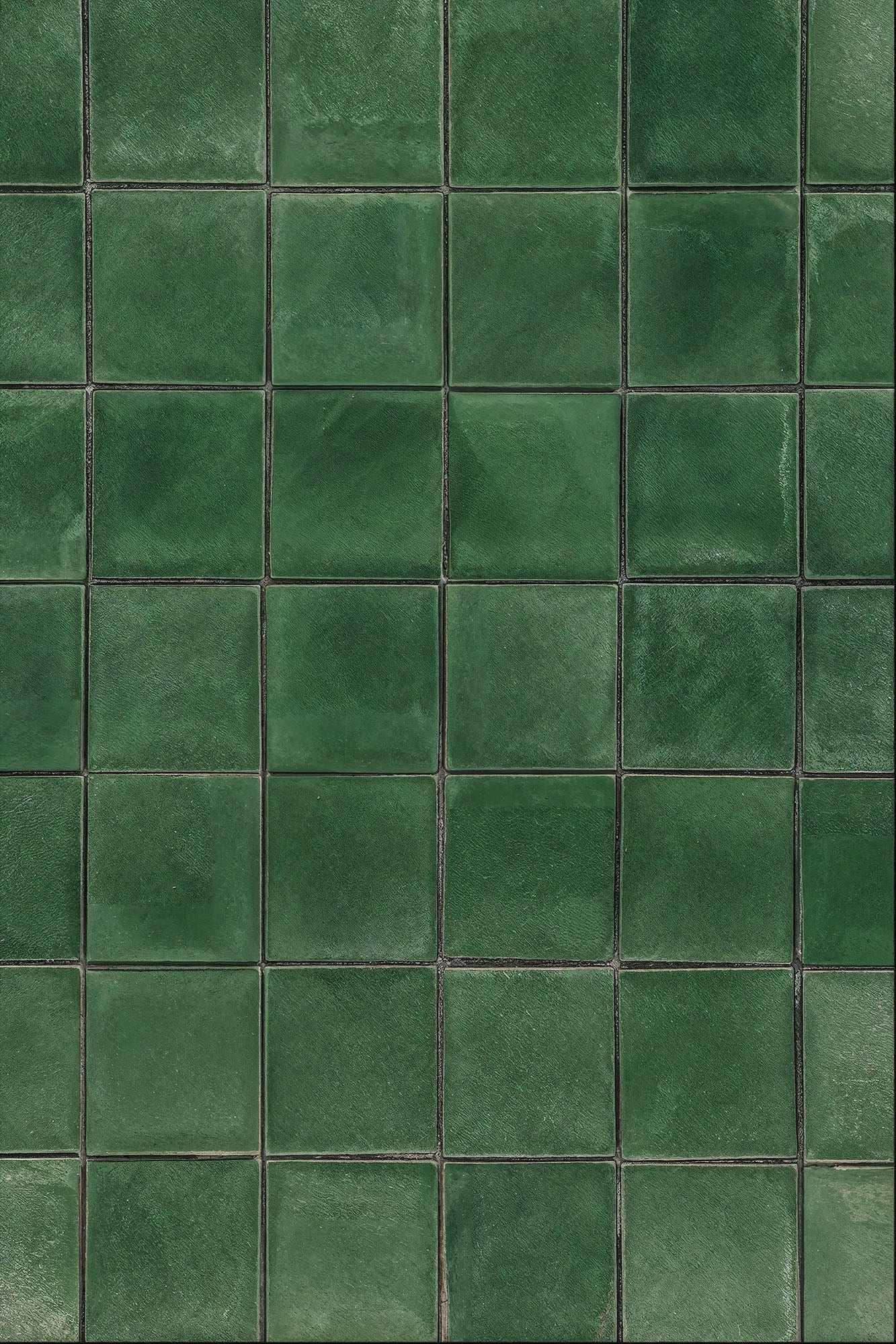 Vintage Verde green tiles with subtle texture and rustic charm.